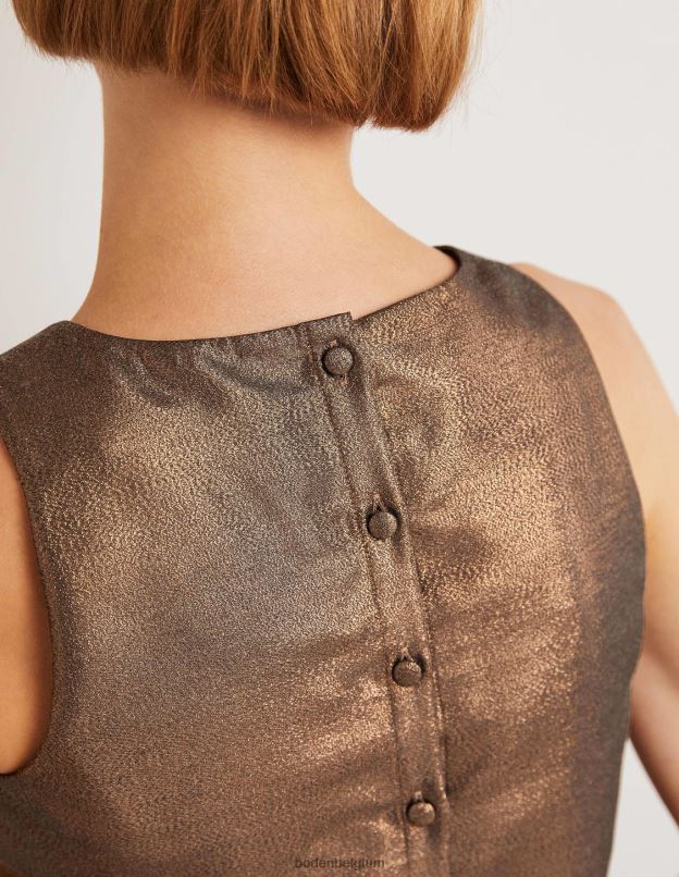 femmes Boden lurex bronze top court écarlate vêtements Z42D02012