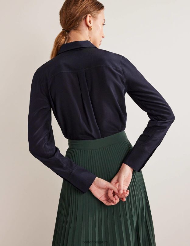 femmes Boden marine chemise en soie vêtements Z42D0161