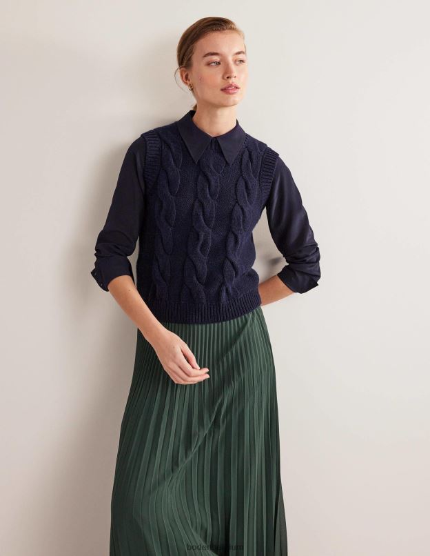 femmes Boden marine chemise en soie vêtements Z42D0161