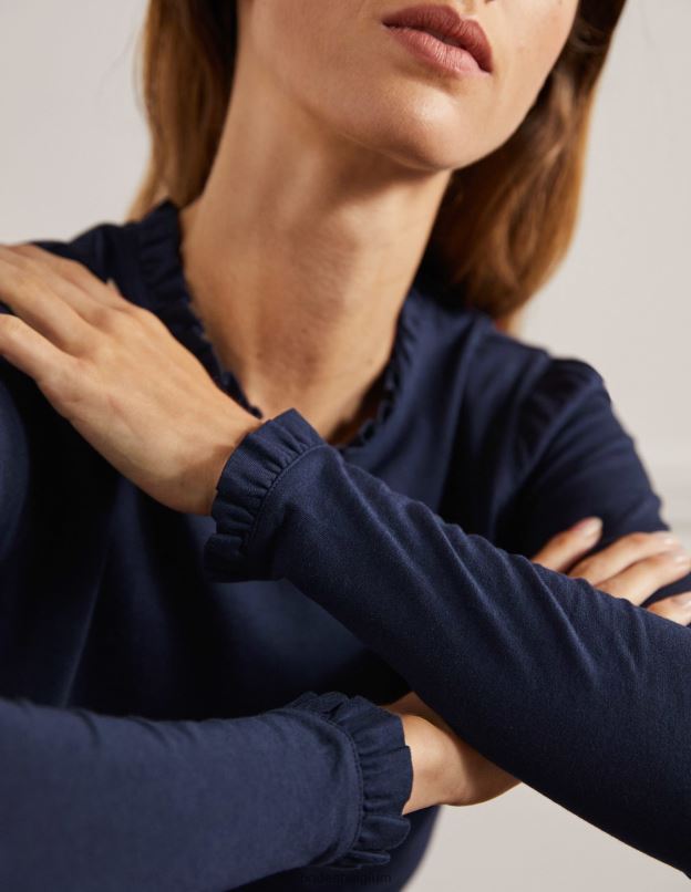 femmes Boden marine haut ultra doux à volants vêtements Z42D0132