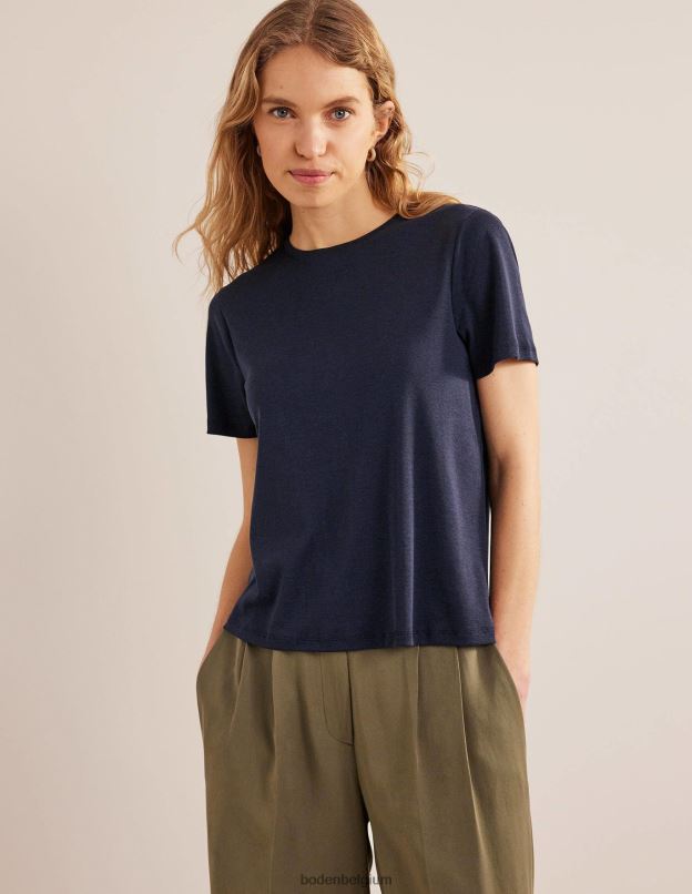 femmes Boden marine t-shirt doux au toucher vêtements Z42D01684