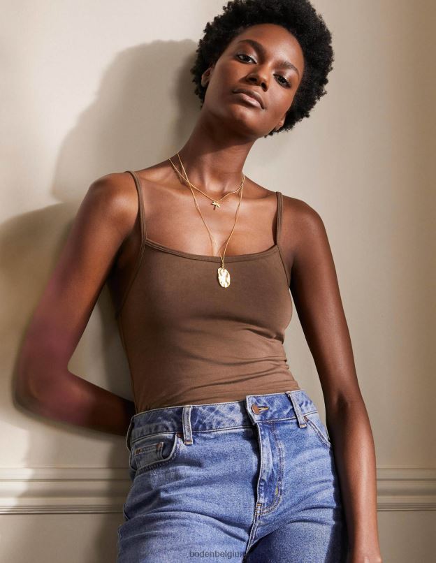 femmes Boden marron profond caraco uni vêtements Z42D0205