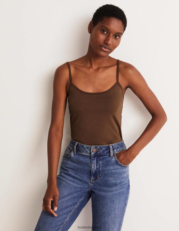 femmes Boden marron profond caraco uni vêtements Z42D0205