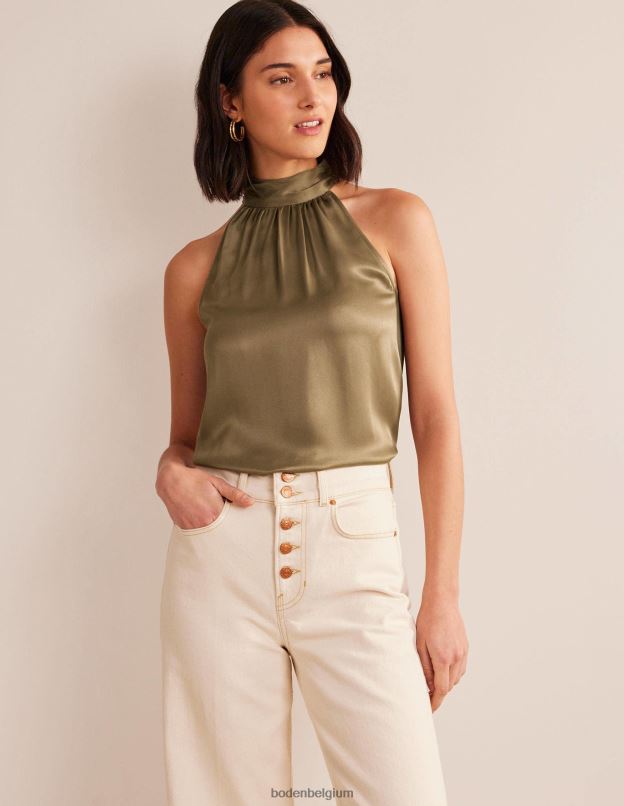 femmes Boden morille haut découpé en satin vêtements Z42D01471