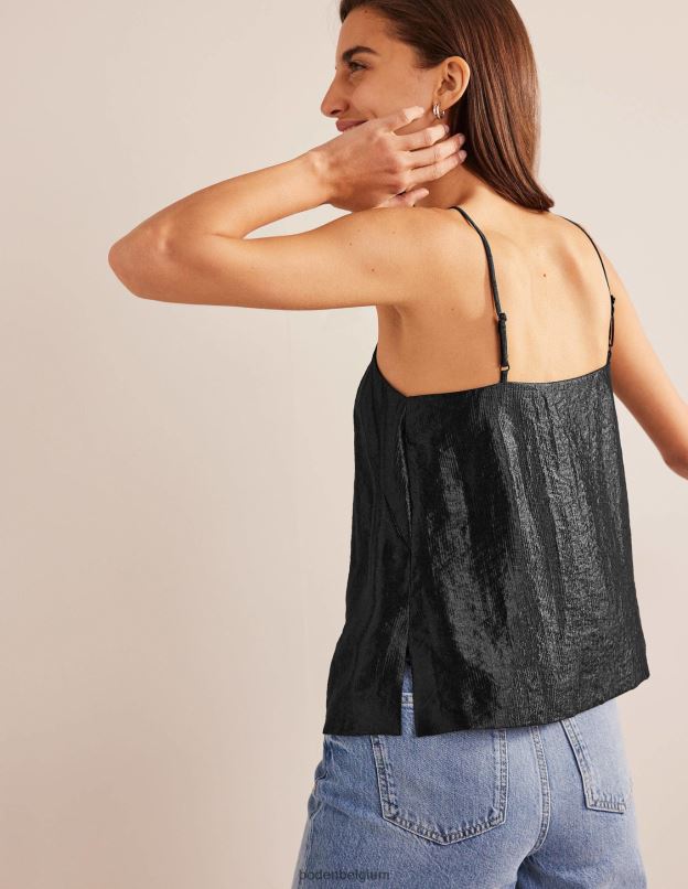 femmes Boden noir camisole longue en satin vêtements Z42D01008