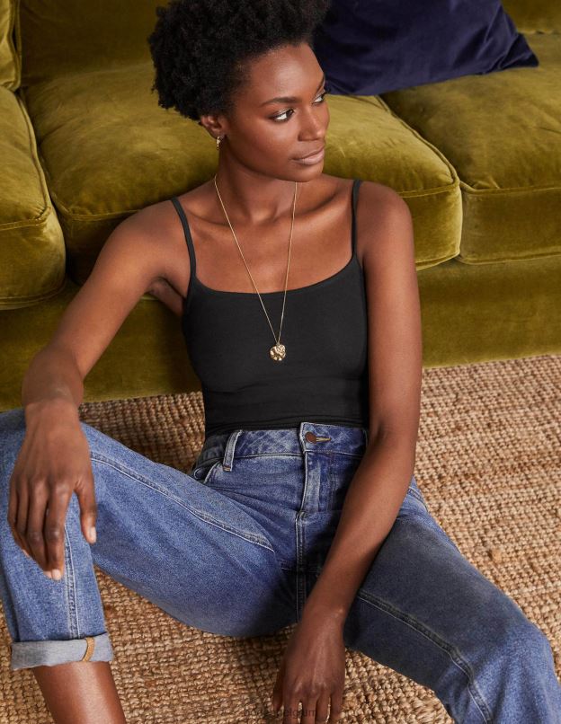 femmes Boden noir caraco uni vêtements Z42D0203