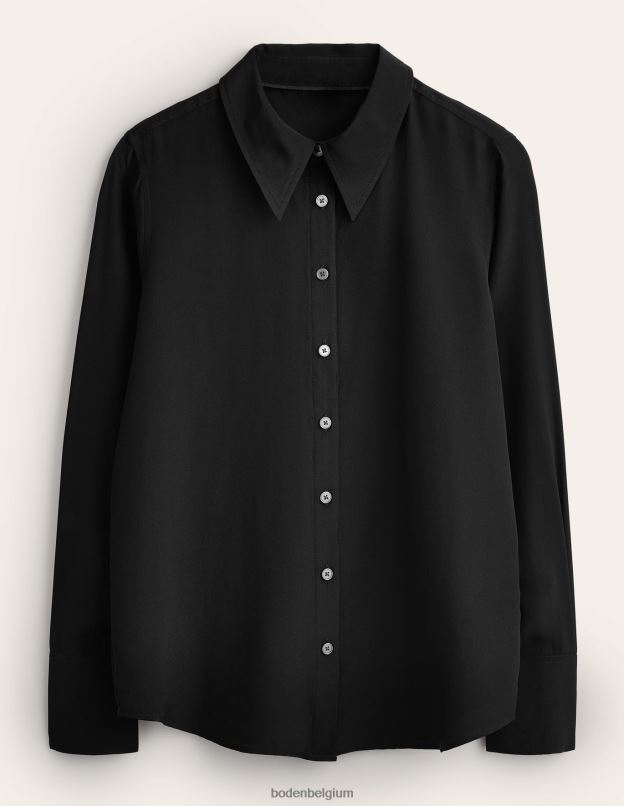 femmes Boden noir chemise en soie vêtements Z42D0159
