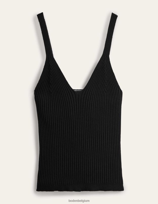 femmes Boden noir débardeur côtelé vêtements Z42D01807