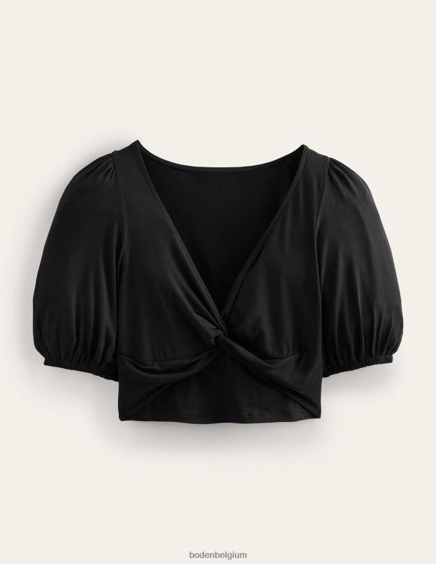 femmes Boden noir haut court à détails torsadés vêtements Z42D02568