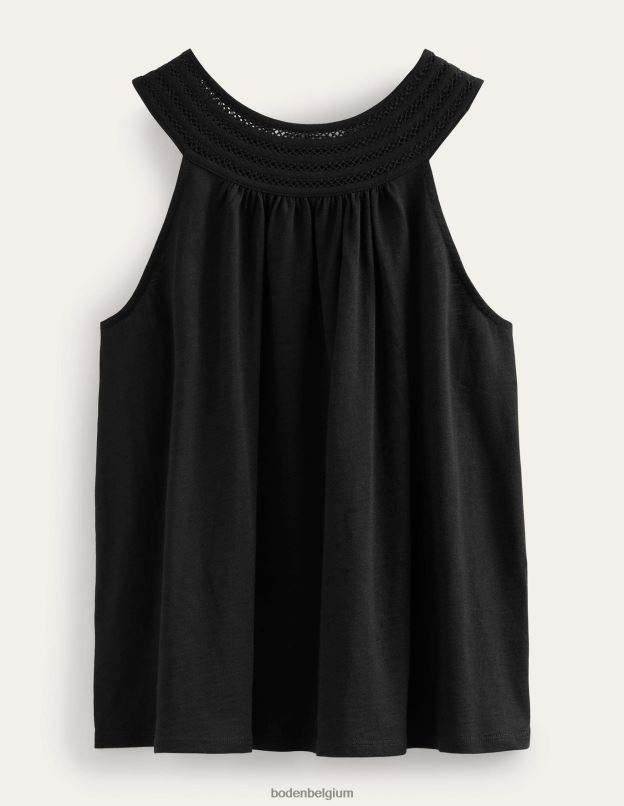 femmes Boden noir haut fluide en jersey à col montant vêtements Z42D0123