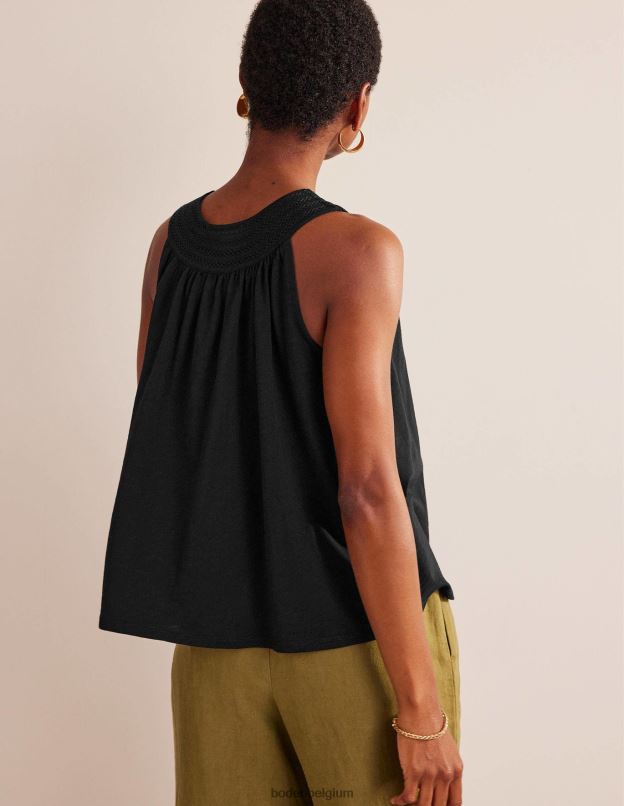 femmes Boden noir haut fluide en jersey à col montant vêtements Z42D0123