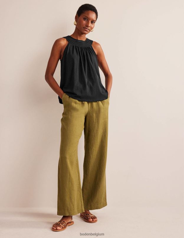 femmes Boden noir haut fluide en jersey à col montant vêtements Z42D0123