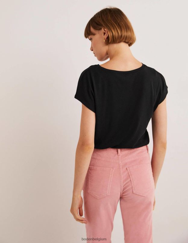 femmes Boden noir haut sans manches doux au toucher vêtements Z42D01960