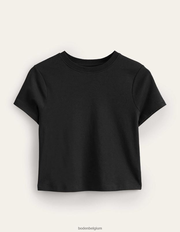 femmes Boden noir t-shirt court en coton parfait vêtements Z42D02116