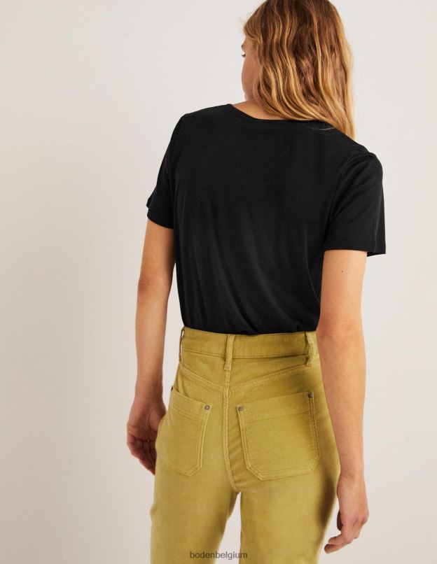 femmes Boden noir t-shirt doux au toucher vêtements Z42D01355