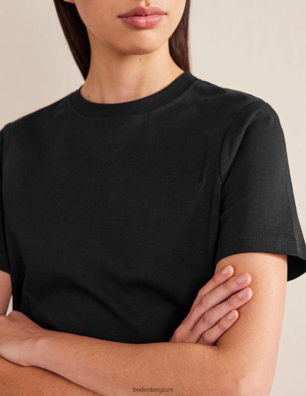 femmes Boden noir t-shirt en coton parfait vêtements Z42D01344