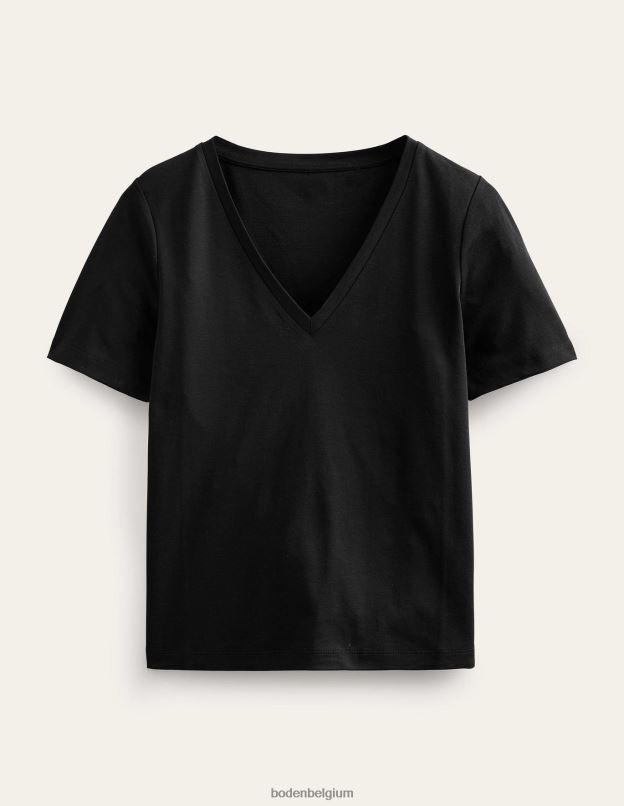 femmes Boden noir t-shirt parfait à col en V vêtements Z42D02177