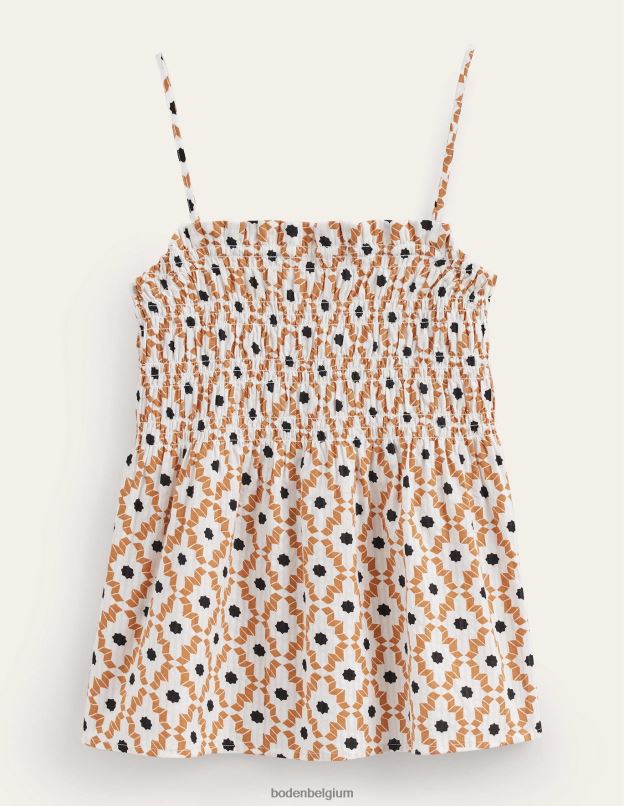 femmes Boden noix de cajou et diamant géo caraco smocké vêtements Z42D01716