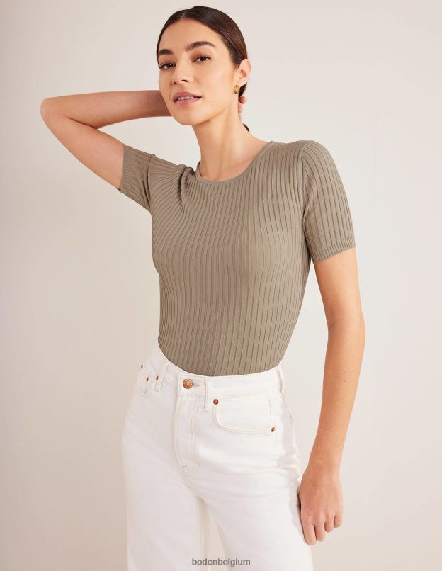 femmes Boden pierre t-shirt en maille côtelée vêtements Z42D01530