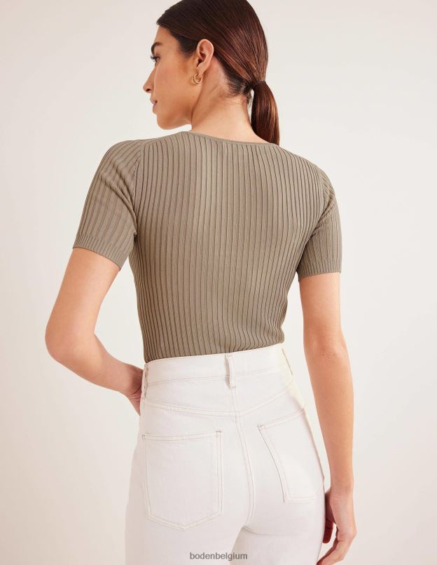 femmes Boden pierre t-shirt en maille côtelée vêtements Z42D01530