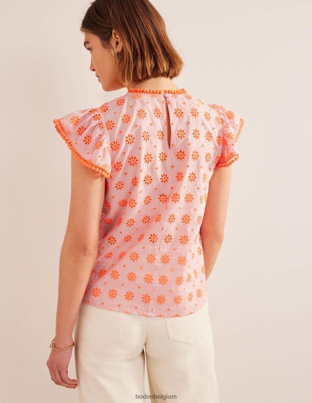 femmes Boden punch à la pastèque haut à pompons brodés vêtements Z42D01800