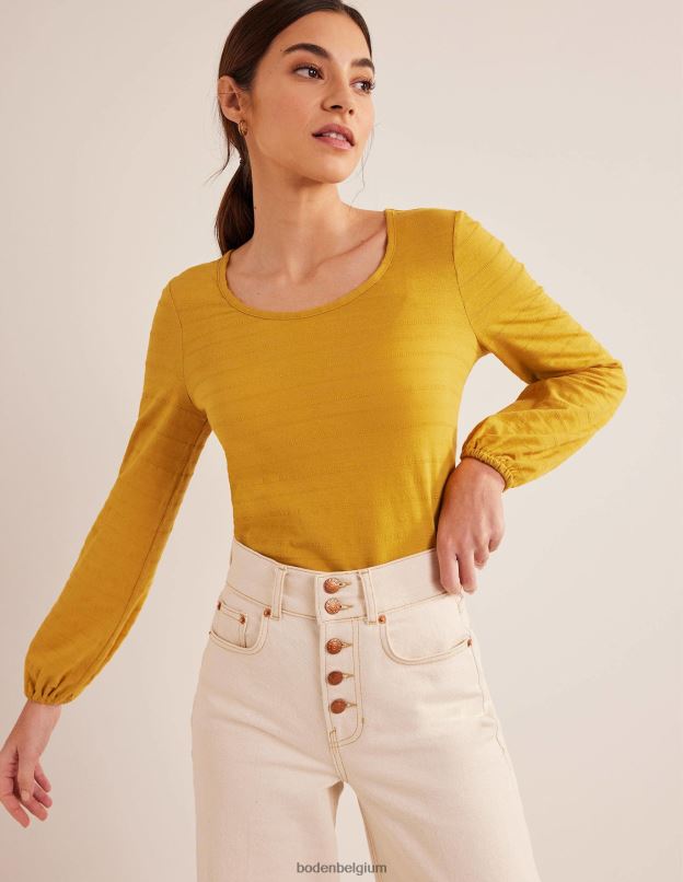 femmes Boden récolter de l'or haut texturé à encolure dégagée vêtements Z42D01487