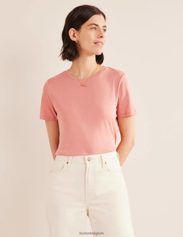 femmes Boden rose t-shirt doux au toucher vêtements Z42D01735