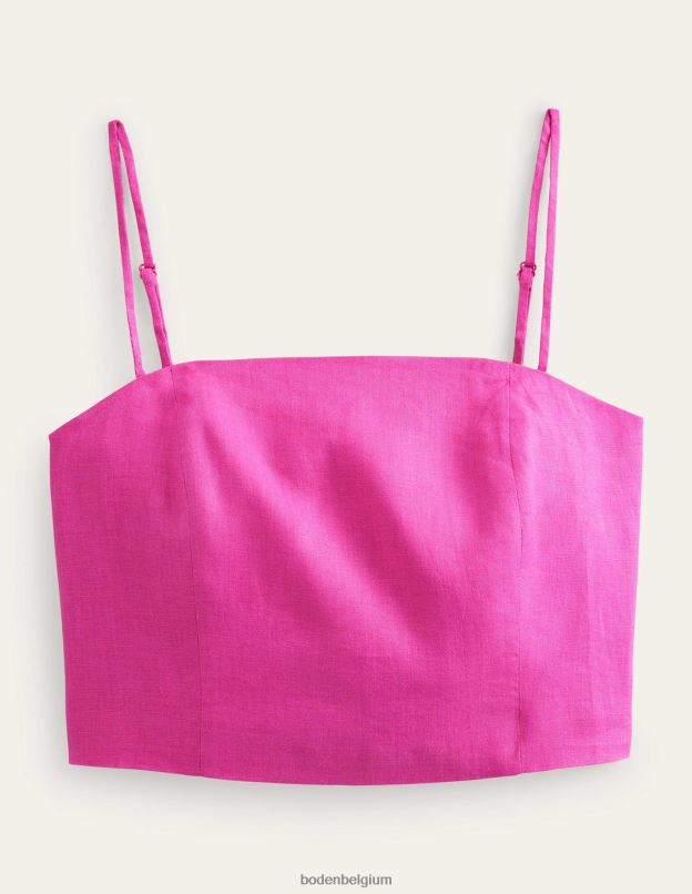 femmes Boden rose violette haut ajusté à bretelles en lin vêtements Z42D01893