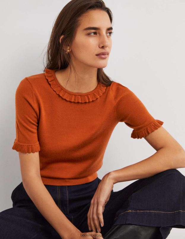 femmes Boden rouiller t-shirt en laine mérinos vêtements Z42D02122