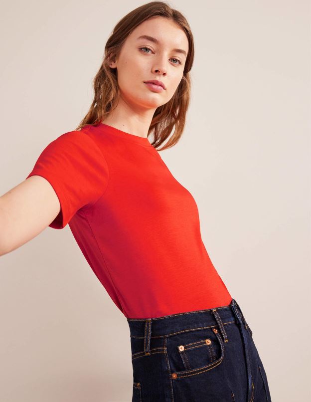 femmes Boden tarte aux fraises t-shirt en coton parfait vêtements Z42D01851