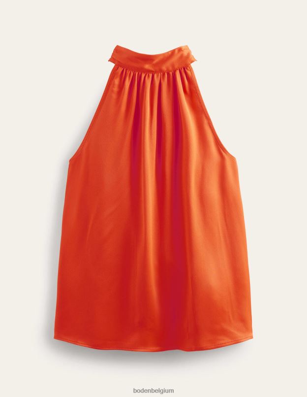 femmes Boden tomate cerise haut découpé en satin vêtements Z42D01483