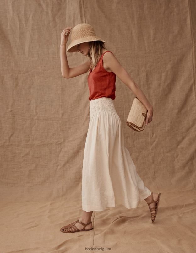 femmes Boden tomate débardeur en lin à encolure dégagée vêtements Z42D02189