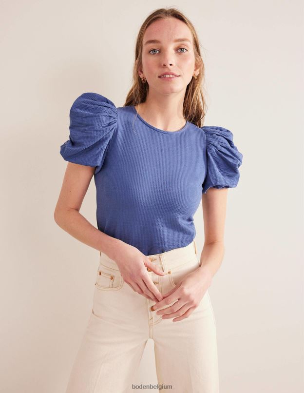 femmes Boden vraie marine haut en jersey à manches bouffantes vêtements Z42D01520
