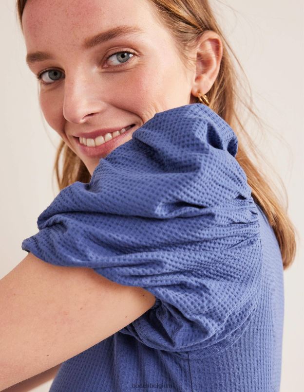 femmes Boden vraie marine haut en jersey à manches bouffantes vêtements Z42D01520