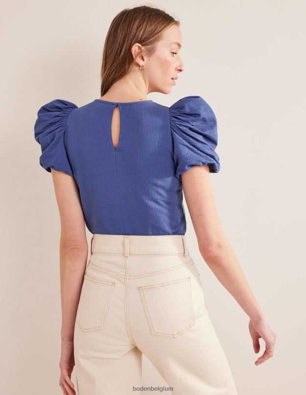 femmes Boden vraie marine haut en jersey à manches bouffantes vêtements Z42D01520