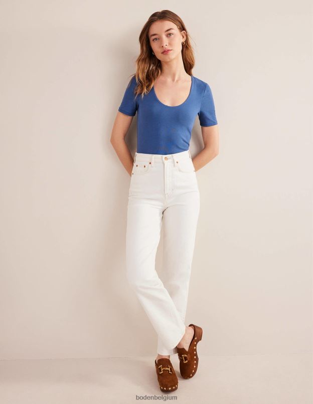 femmes Boden vraie marine haut à manches courtes double épaisseur vêtements Z42D01900