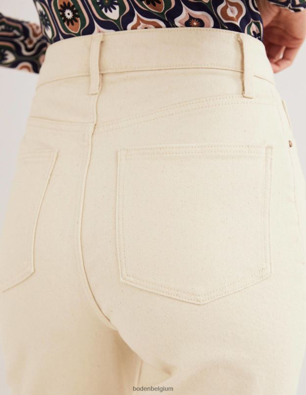 femmes Boden écru jean évasé court rigide vêtements Z42D01948