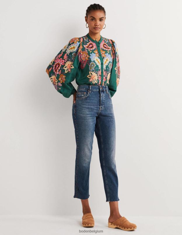 femmes Boden mi vintage et goujon jean droit décontracté à clous vêtements Z42D01910