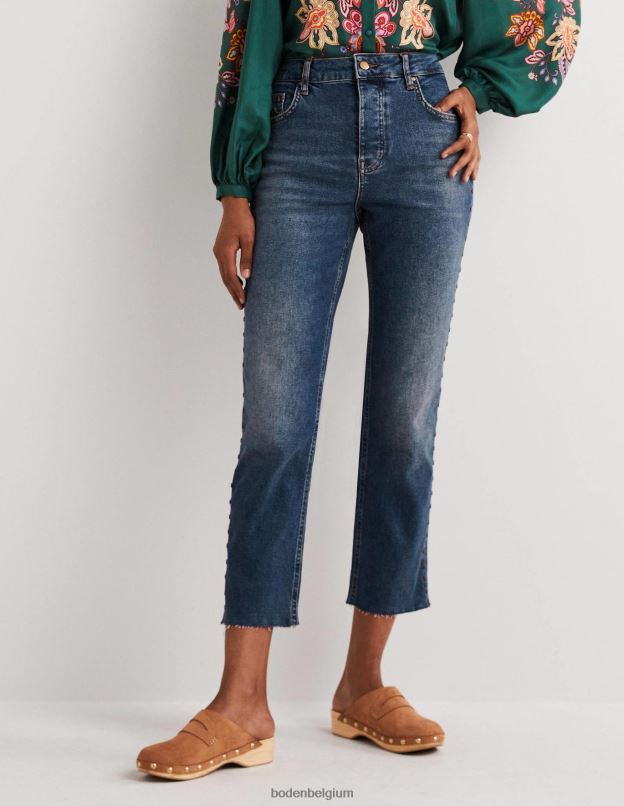 femmes Boden mi vintage et goujon jean droit décontracté à clous vêtements Z42D01910