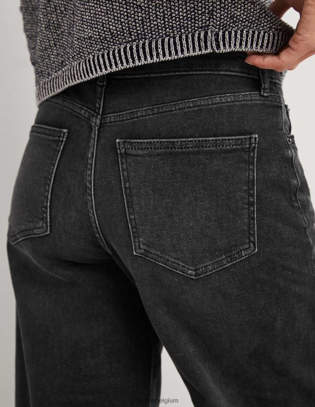 femmes Boden noir jean large taille basse vêtements Z42D01837