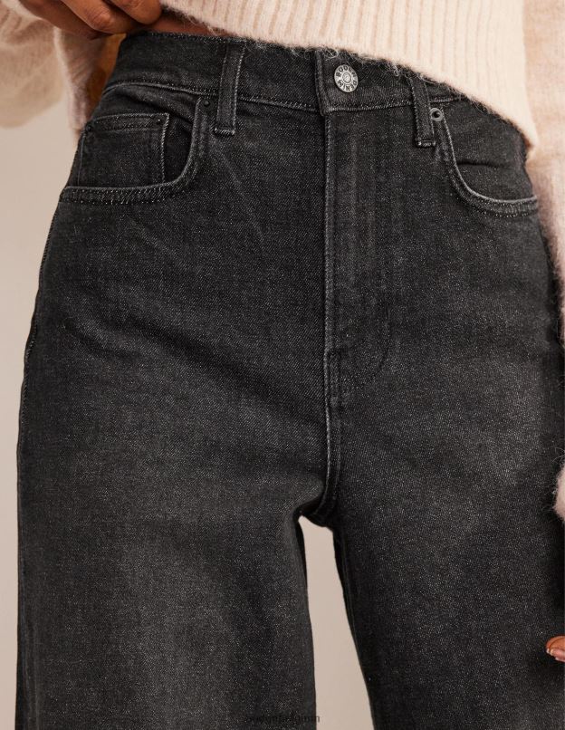 femmes Boden noir lavé jean droit pleine longueur vêtements Z42D01935