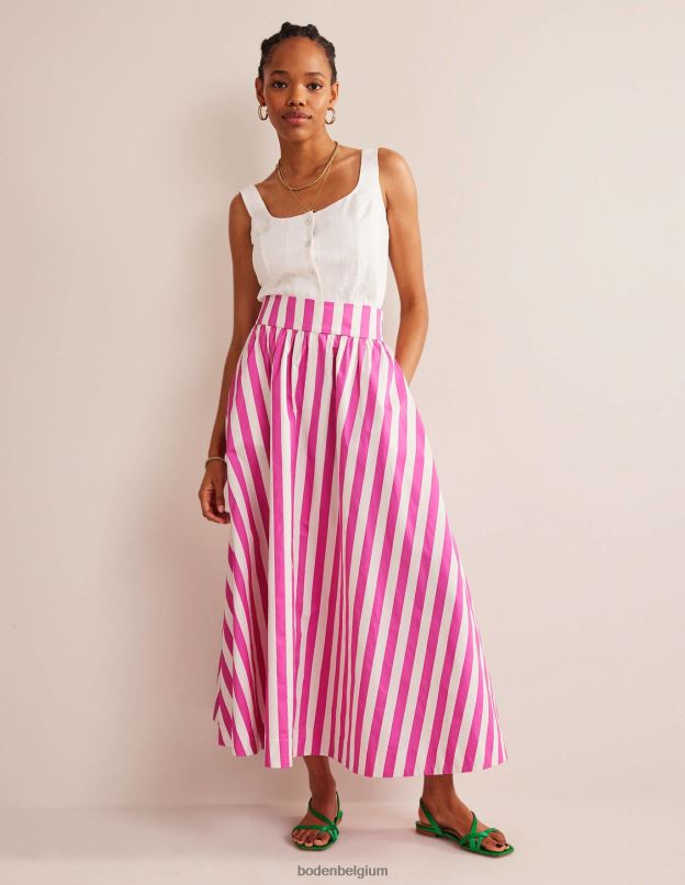 femmes Boden bande rose jupe longue imprimée vêtements Z42D02506