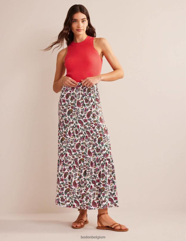 femmes Boden cachemire multi et pissenlit jupe longue en jersey vêtements Z42D01053