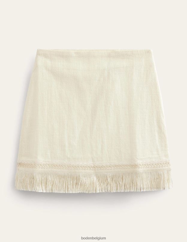 femmes Boden écru mini-jupe à franges vêtements Z42D01444