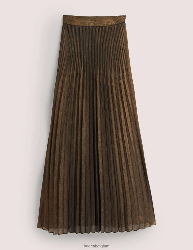 femmes Boden feuille métallique jupe longue de soirée plissée vêtements Z42D0652