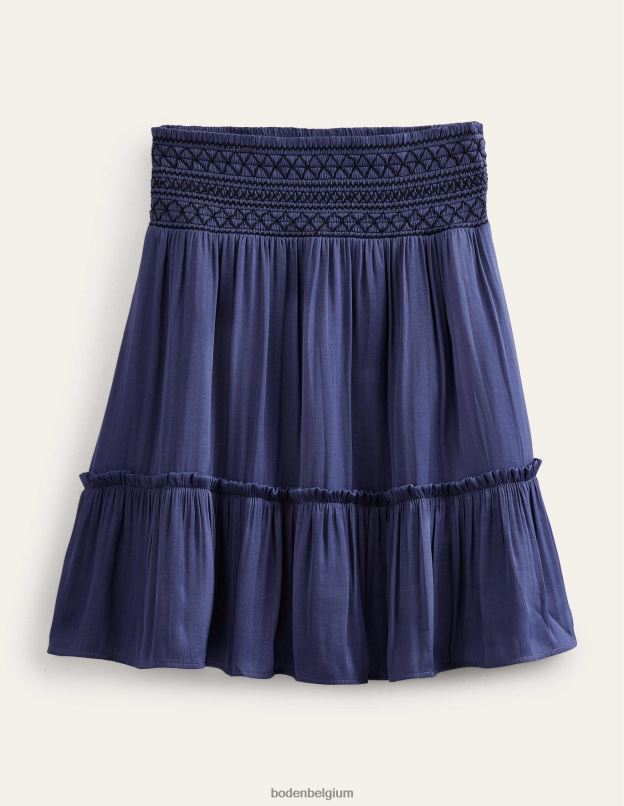 femmes Boden morelle bleue mini-jupe froncée à taille vêtements Z42D01595