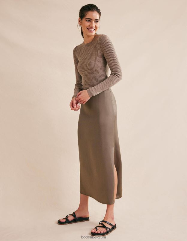 femmes Boden morille jupe colonne en satin vêtements Z42D01320