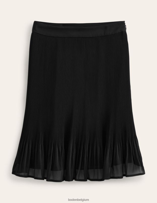 femmes Boden noir jupe plissée longueur genou vêtements Z42D02522