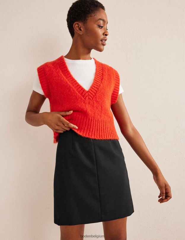 femmes Boden noir mini-jupe bi-stretch vêtements Z42D0650