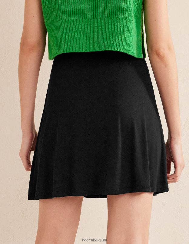 femmes Boden noir mini-jupe portefeuille en jersey vêtements Z42D01329